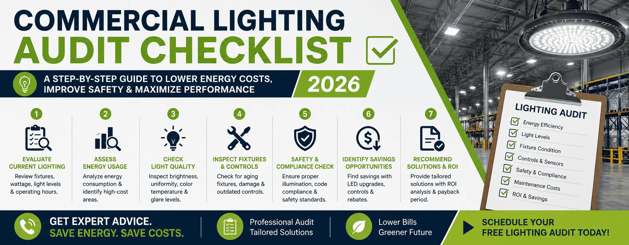Commercial LED Lighting Audit Checklist Every Facility Needs in 2026