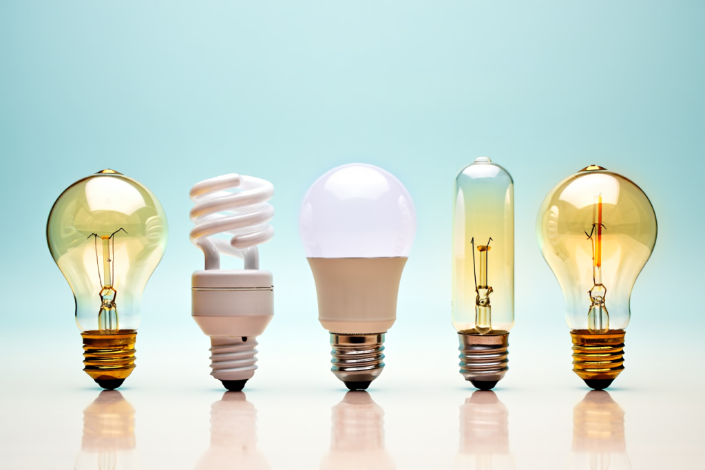 different types of light bulbs