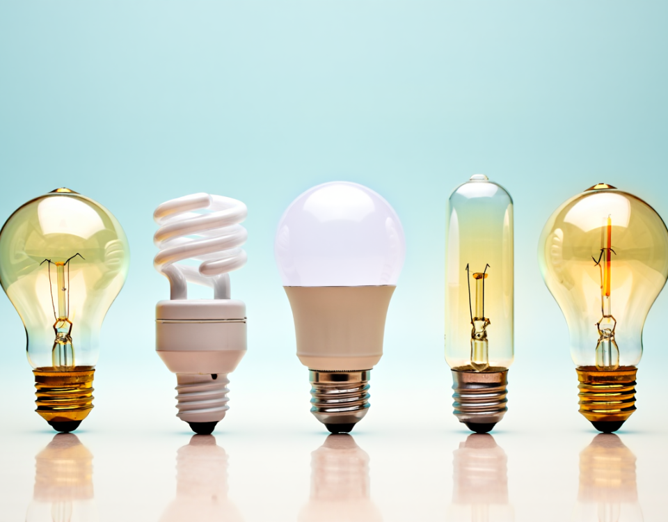 different types of light bulbs