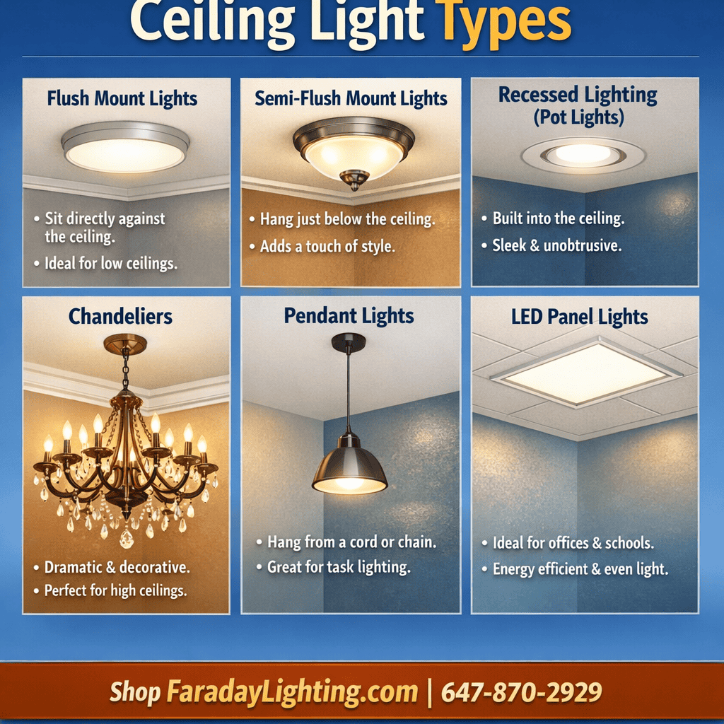 different types of ciling lights